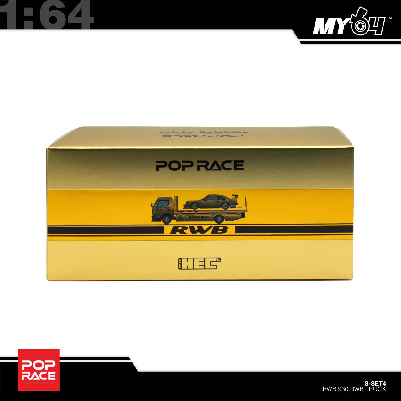 (In-Stock) RWB 930 GOLD CHROME TRUCK SET HEC 2026 Exclusive - Pop Race 1:64 - Image 4