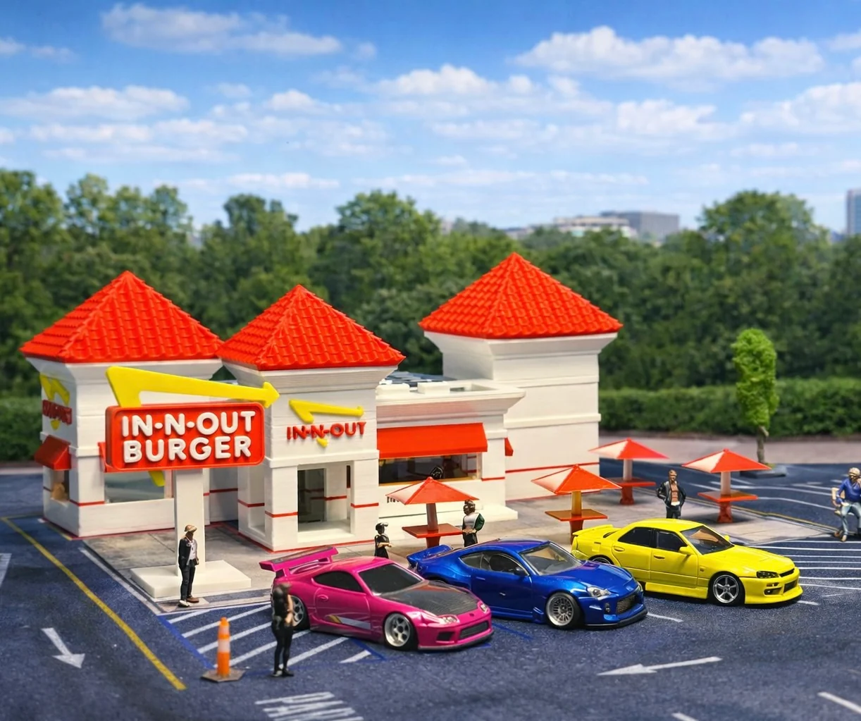 (INSTOCK) Beach Cafe Diorama mat IN-N-OUT Burgers (90cm x 45cm) ELITE RANGE - Image 4