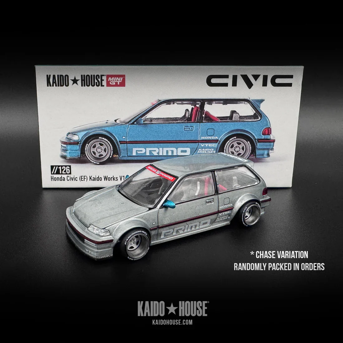Honda Civic (EF) Kaido Works V1 - Kaido House x Mini GT 1:64 - Image 2
