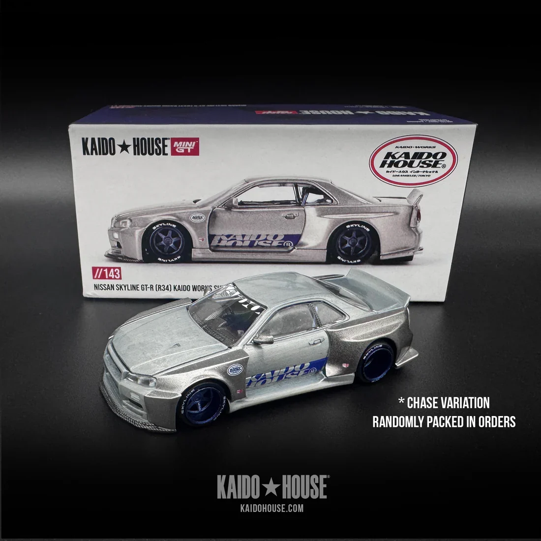 Nissan Skyline GT-R (R34) Kaido Works Shinjuku V1 - Kaido House x Mini GT 1:64 - Image 2