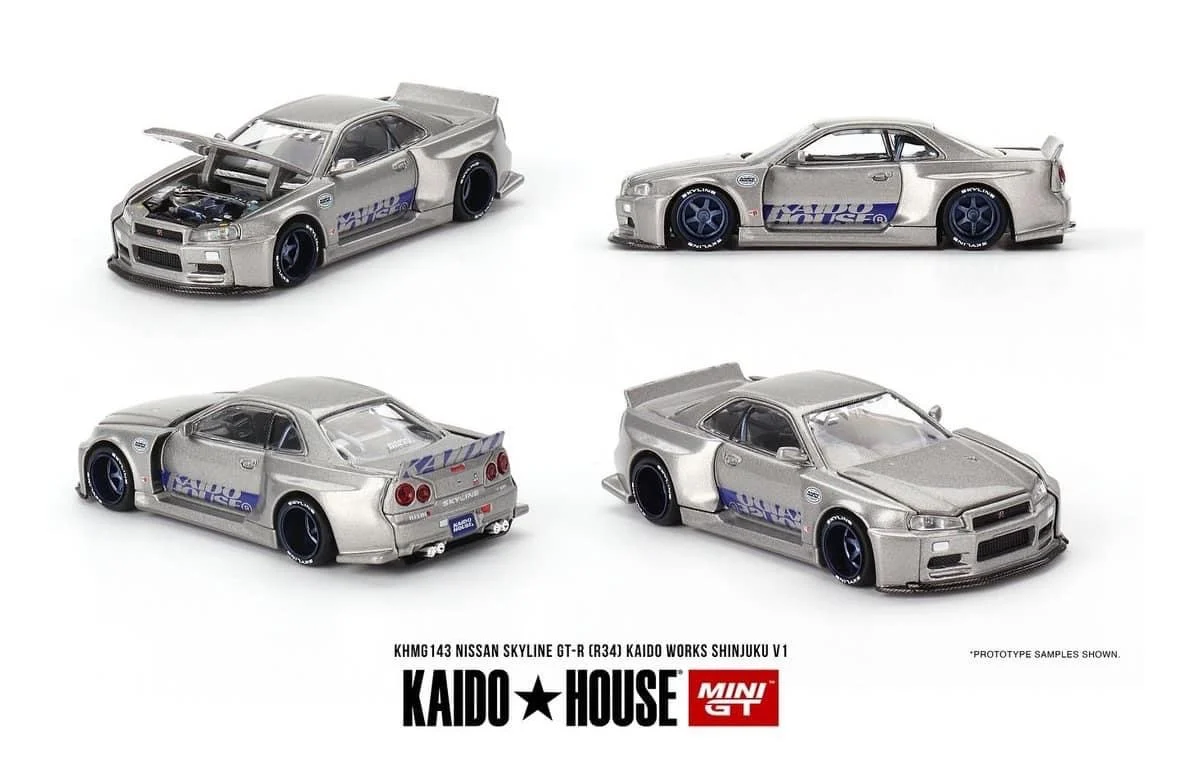 Nissan Skyline GT-R (R34) Kaido Works Shinjuku V1 - Kaido House x Mini GT 1:64 - Image 3