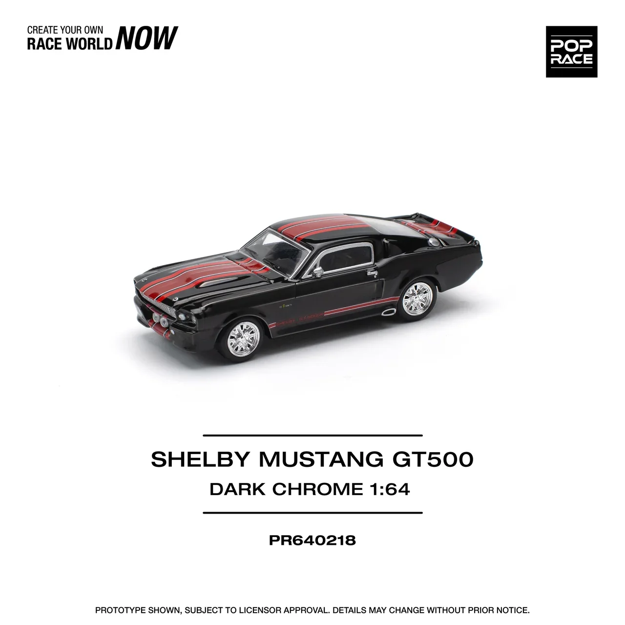 Shelby Mustang GT500 DARK CHROME - Pop Race 1:64 - Image 3