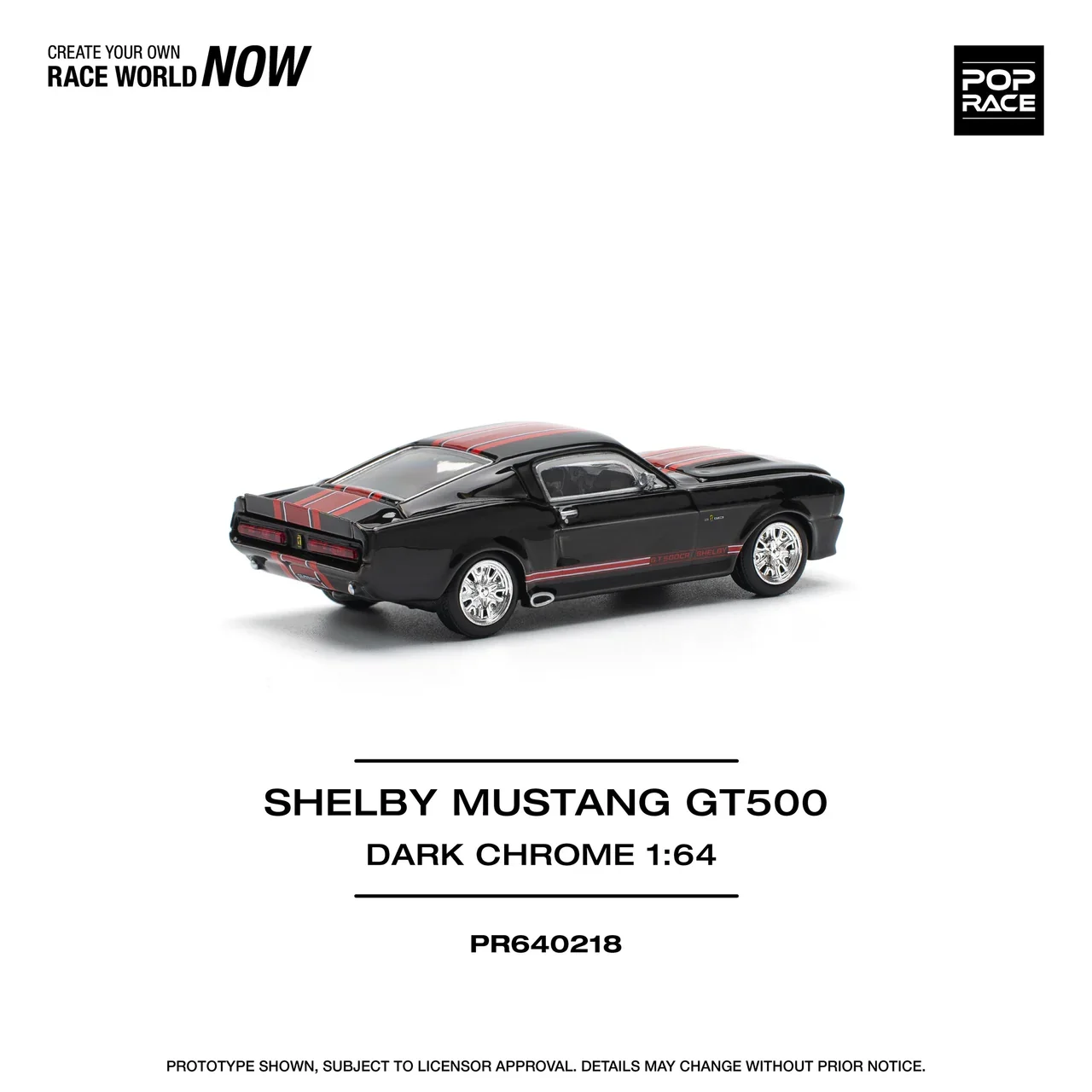 Shelby Mustang GT500 DARK CHROME - Pop Race 1:64 - Image 4