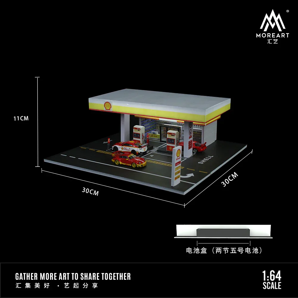 SHELL GAS STATION SCENE MODEL - MOREART 1:64 - Image 6