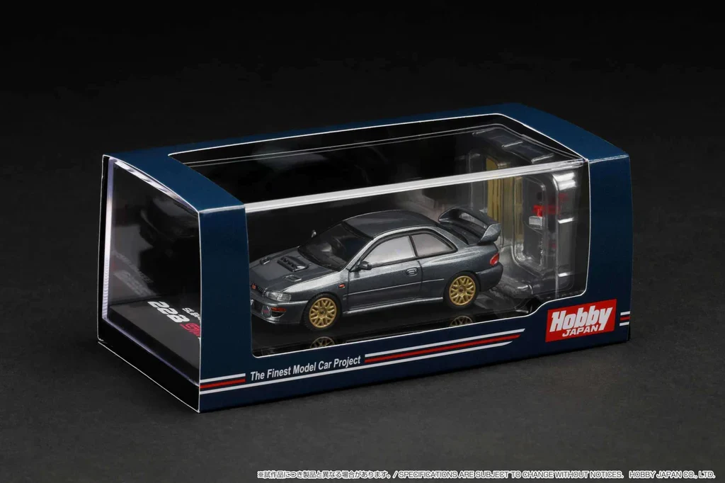 SUBARU IMPREZA 22B STI (GC8) W/EJ22 ENGINE DISPLAY (GREY) HOBBY JAPAN 1:64 - Image 5