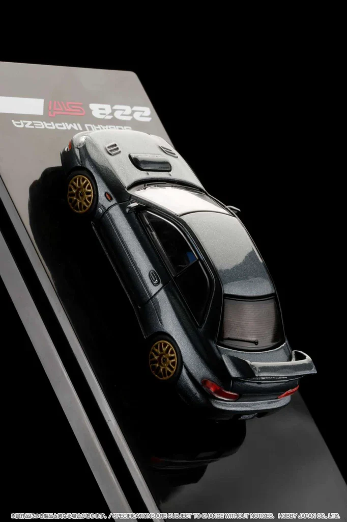 SUBARU IMPREZA 22B STI (GC8) W/EJ22 ENGINE DISPLAY (GREY) HOBBY JAPAN 1:64 - Image 6