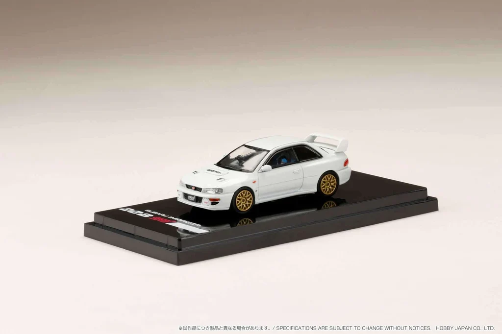 SUBARU IMPREZA 22B STI (GC8) W/EJ22 ENGINE DISPLAY (WHITE) HOBBY JAPAN 1:64 - Image 3