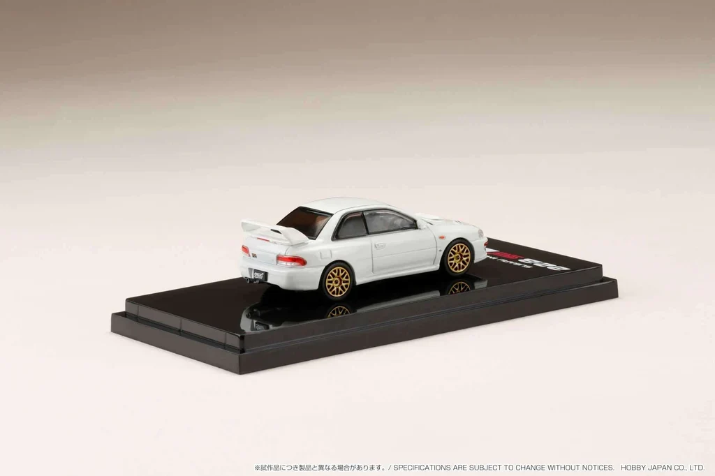 SUBARU IMPREZA 22B STI (GC8) W/EJ22 ENGINE DISPLAY (WHITE) HOBBY JAPAN 1:64 - Image 4