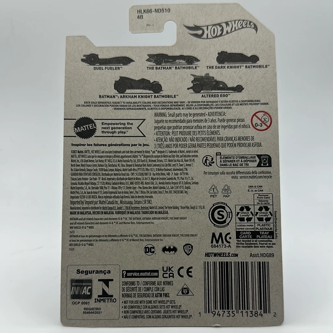 The Dark Knight Batmobile DC 12/20 Hotwheels Mainline Themed set - Image 2