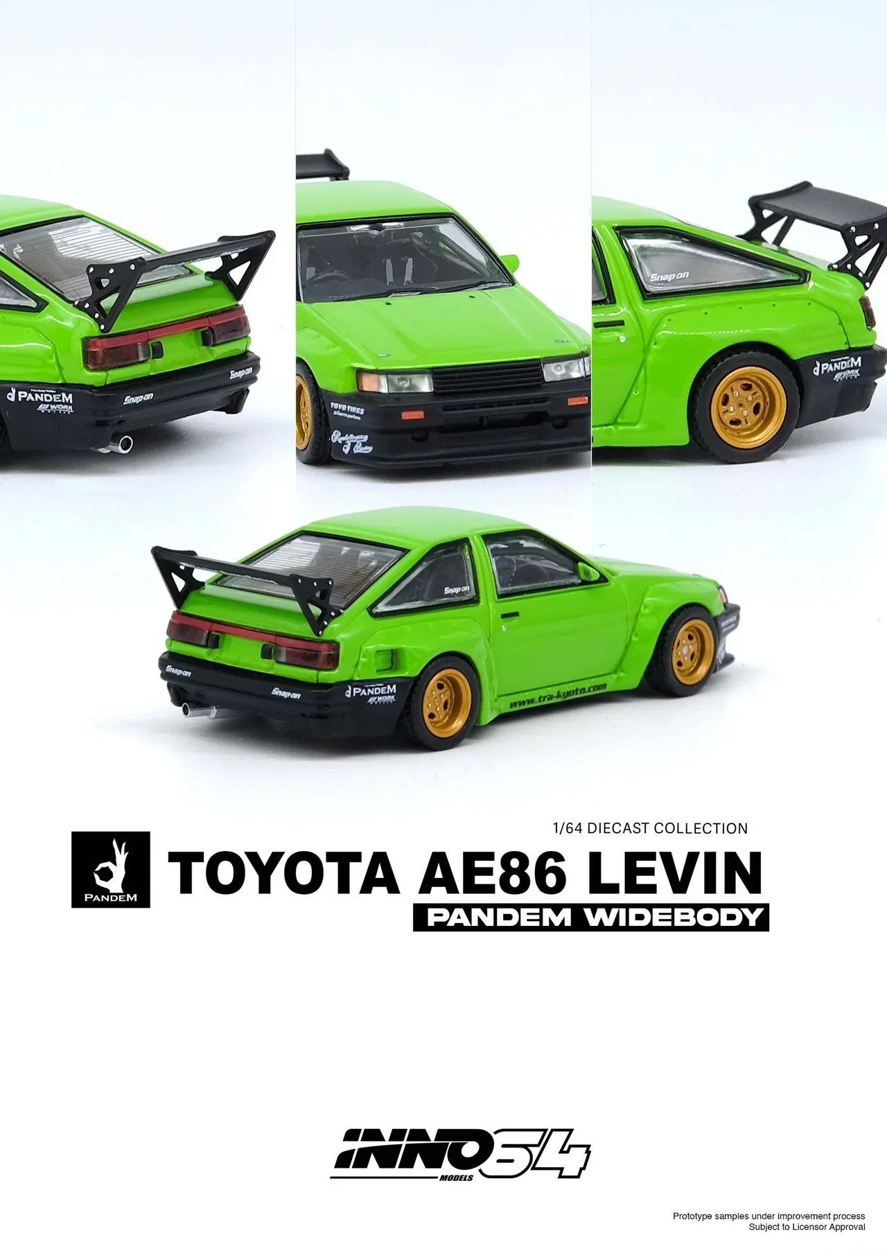 TOYOTA AE86 Levin "PANDEM ROCKET BUNNY" Green - INNO64 1:64 - Image 2
