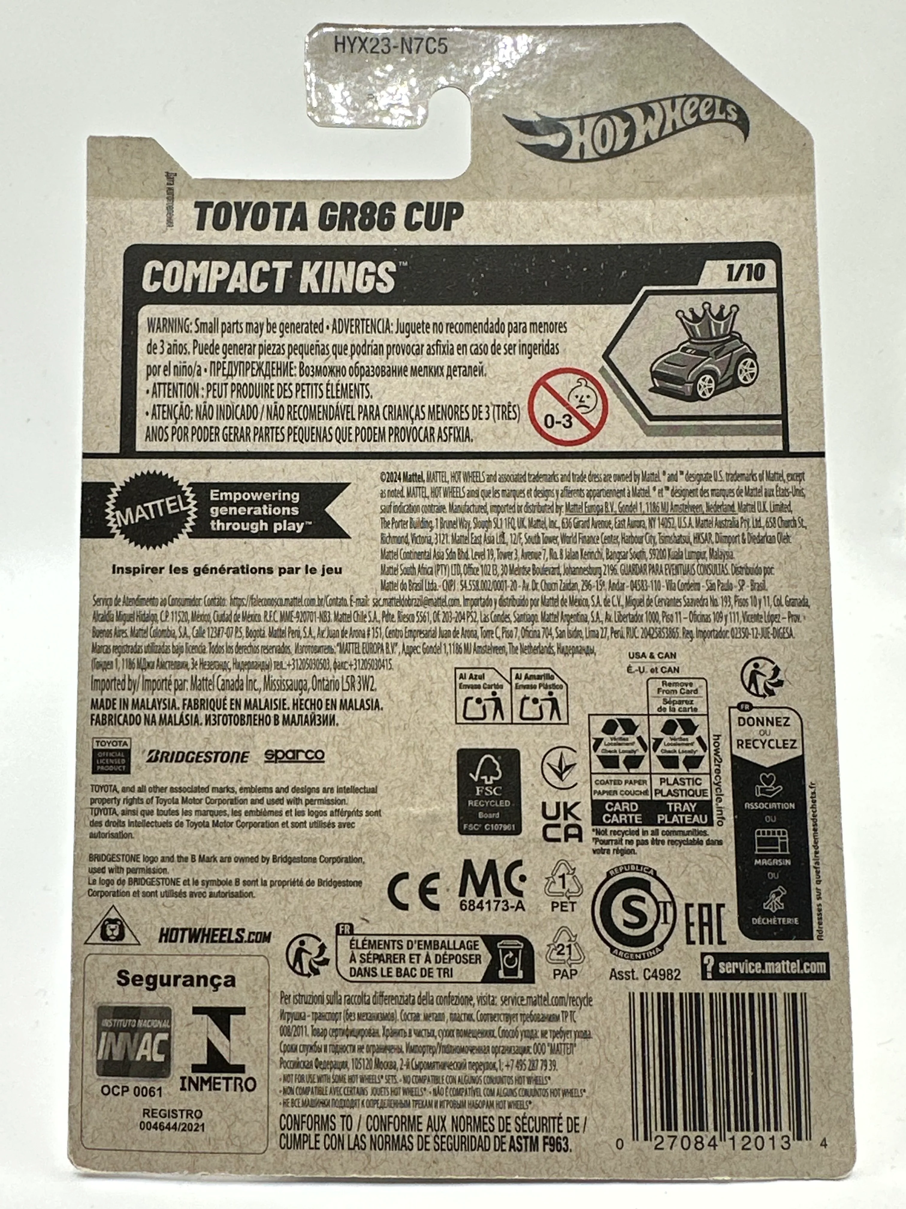 Toyota GR86 Cup Compact kings 1/10 Hotwheels Mainline 79/250 - Image 2