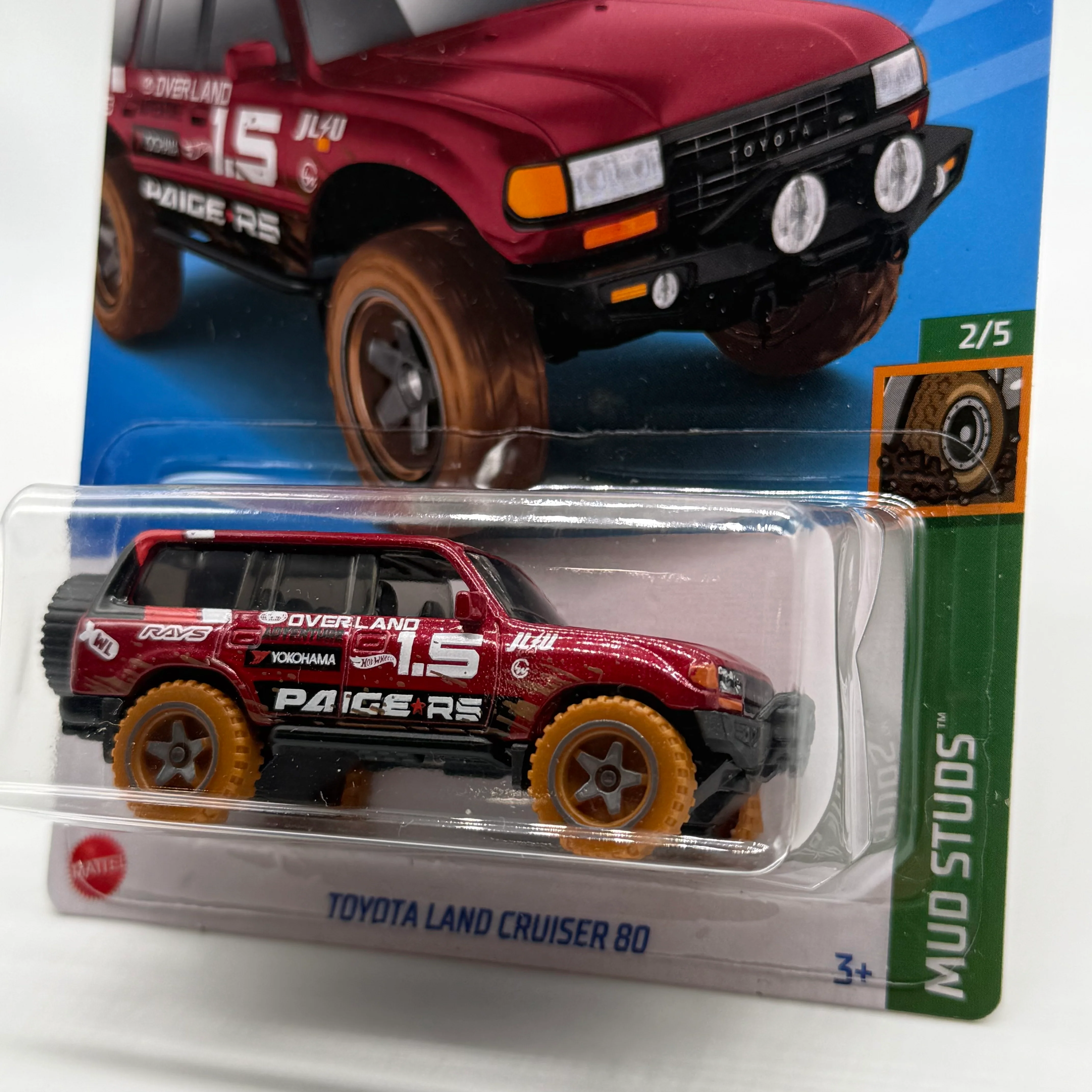 Toyota Land Cruiser 80 - Target Exclusive Mud Studs 2/5 Hotwheels *Damaged Blister* - Image 2
