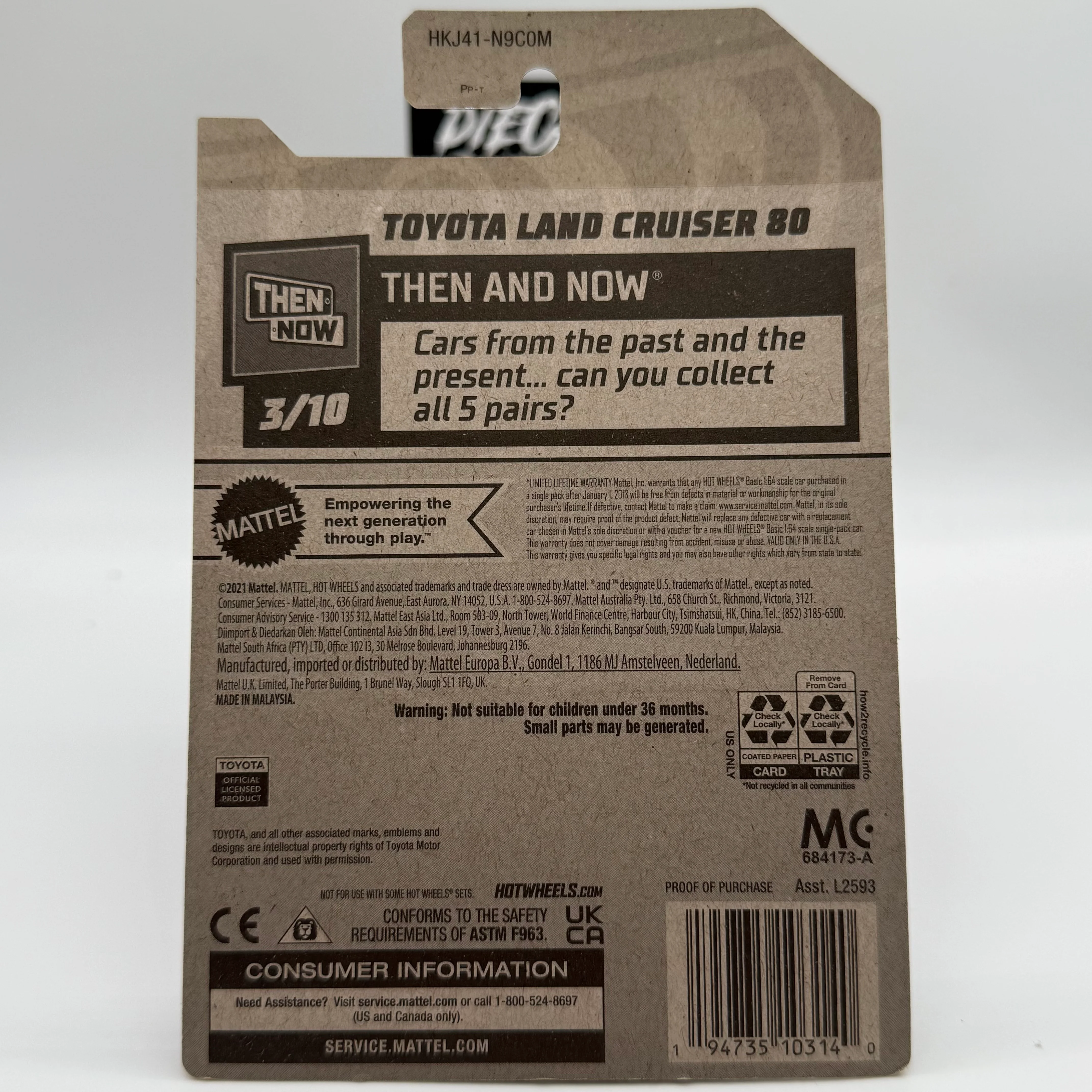 Toyota Land Cruiser 80 - Then and Now 3/10 Hotwheels Mainline 91/250 - Image 2
