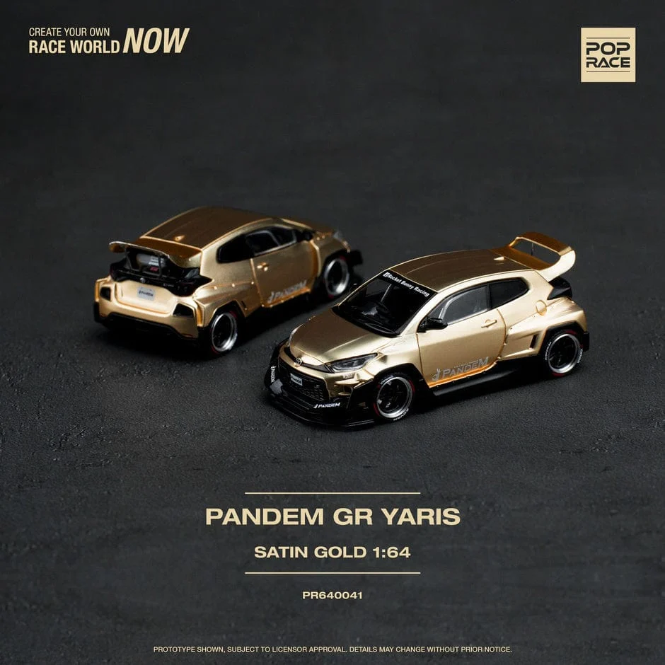 Toyota Pandem GR Yaris Satin Gold Pop Race 1:64 scale