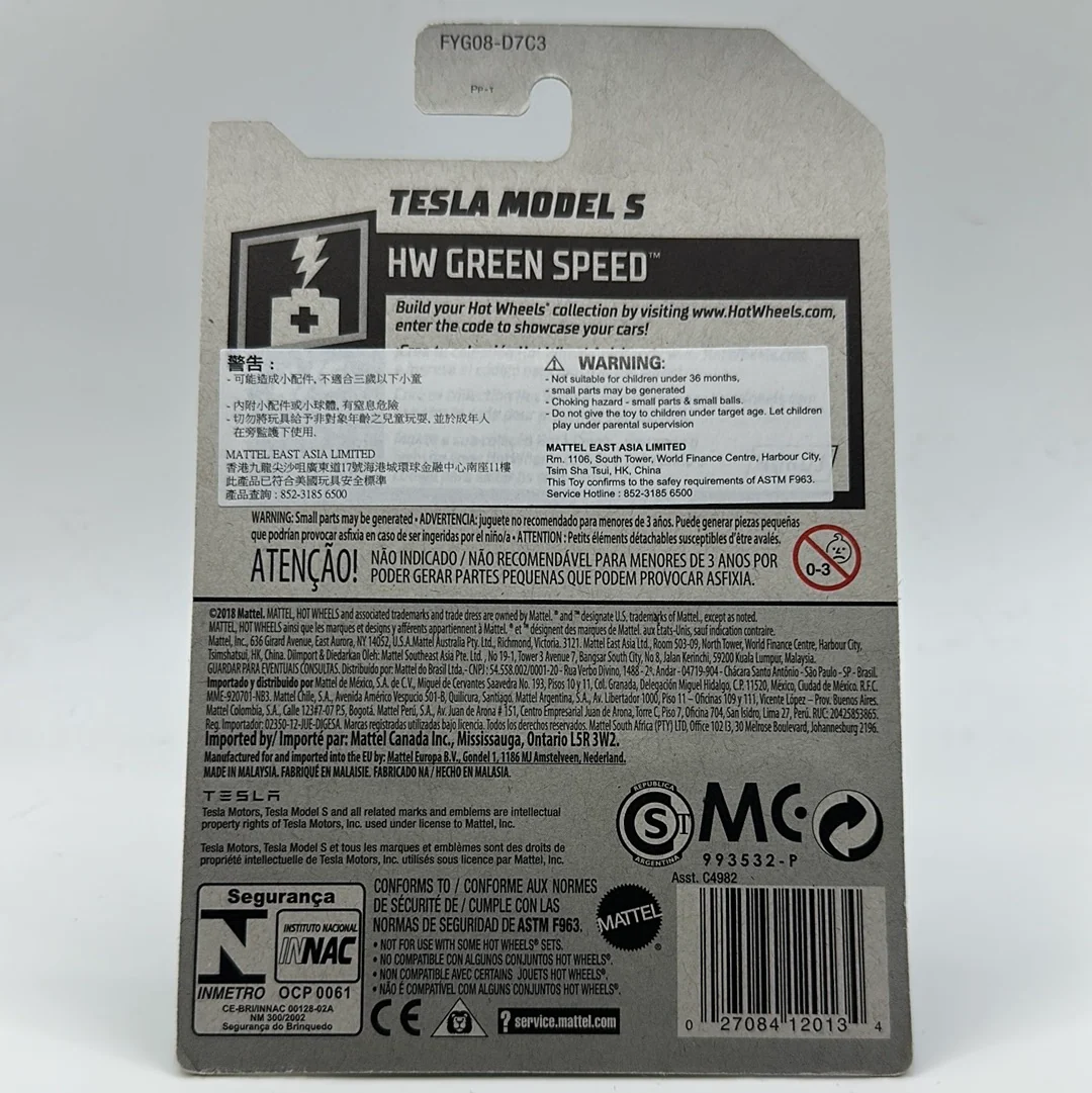 Tesla Model S *STH* Super Treasure Hunt - HW Green Speed 4/5 Hotwheels Mainline 226/250 - Image 2
