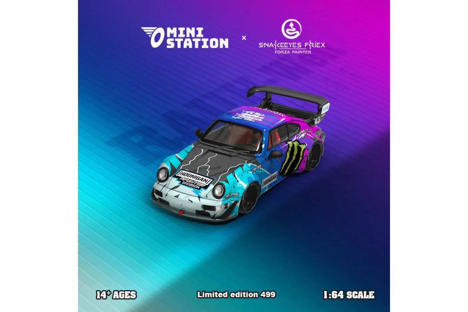 Porsche RWB 964 #43 Hoonigan - Mini Station 1:64 - Image 4