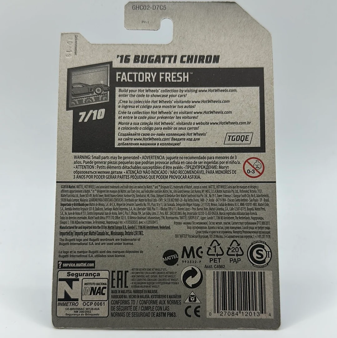 ‘16 Bugatti Chiron - Factory Fresh 7/10 Hotwheels Mainline 89/259 - Image 2