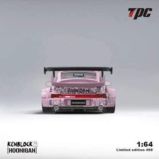 Porsche RWB 964 Hoonigan Pink #43 Car Only 1:64 Scale - Image 3