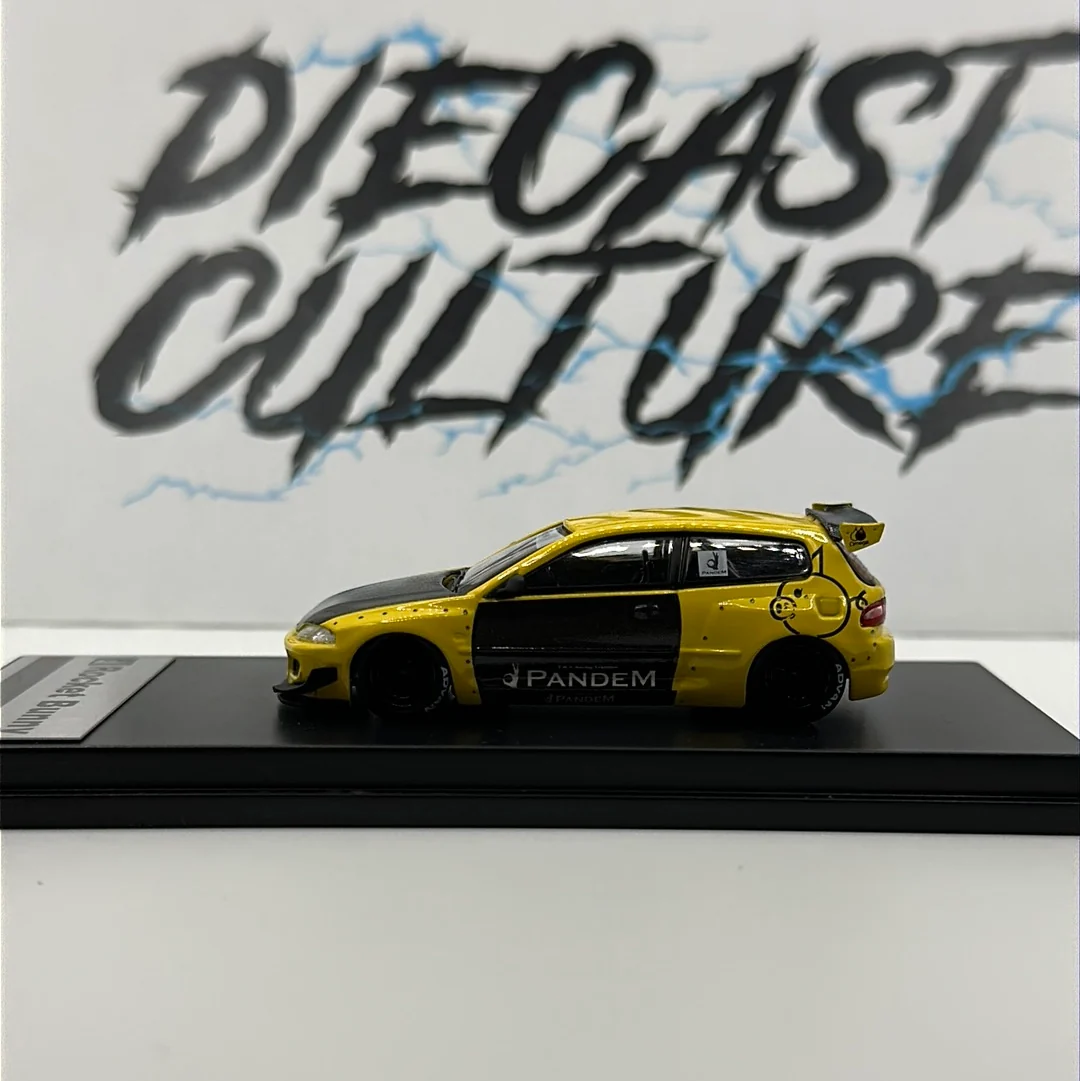 HONDA EG6 ROCKET BUNNY PANDEM YELLOW 1:64 Scale - Image 2