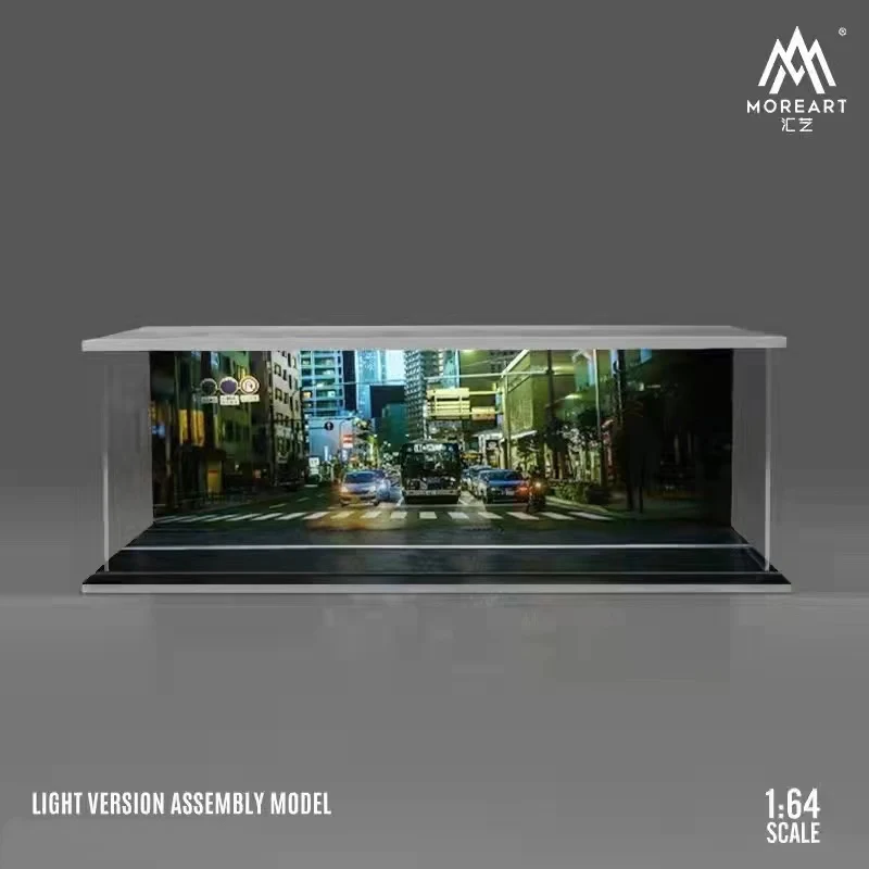 Urban Street (C) Diorama Display With LED Lights and Perspex cover Morearts 1:64