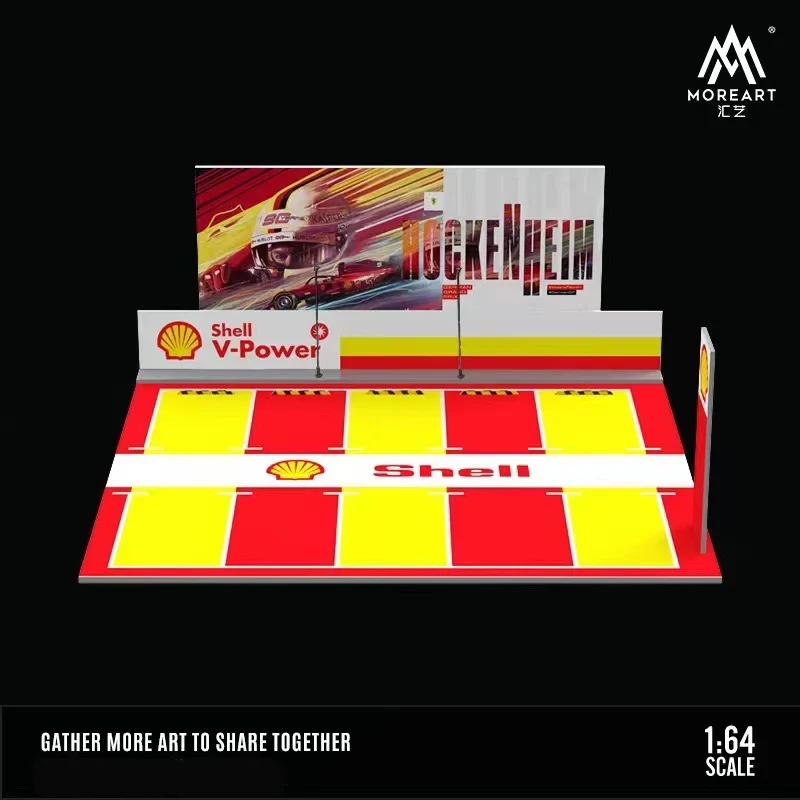 SHELL V-Power Parking Lot Scene with LED LIGHTS Morearts 1:64 Scale