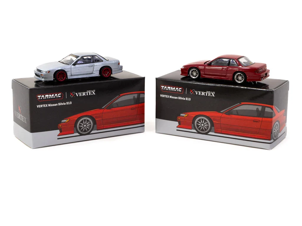 VERTEX NISSAN SILVIA S13 RED METALLIC - TARMAC WORKS 1:64 - Image 6