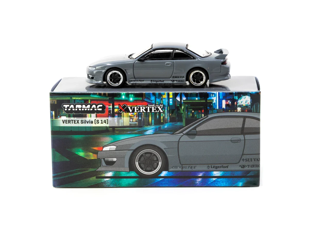 VERTEX Silvia (S 14) Grey - Tarmac Works GLOBAL64 1/64 - Image 2