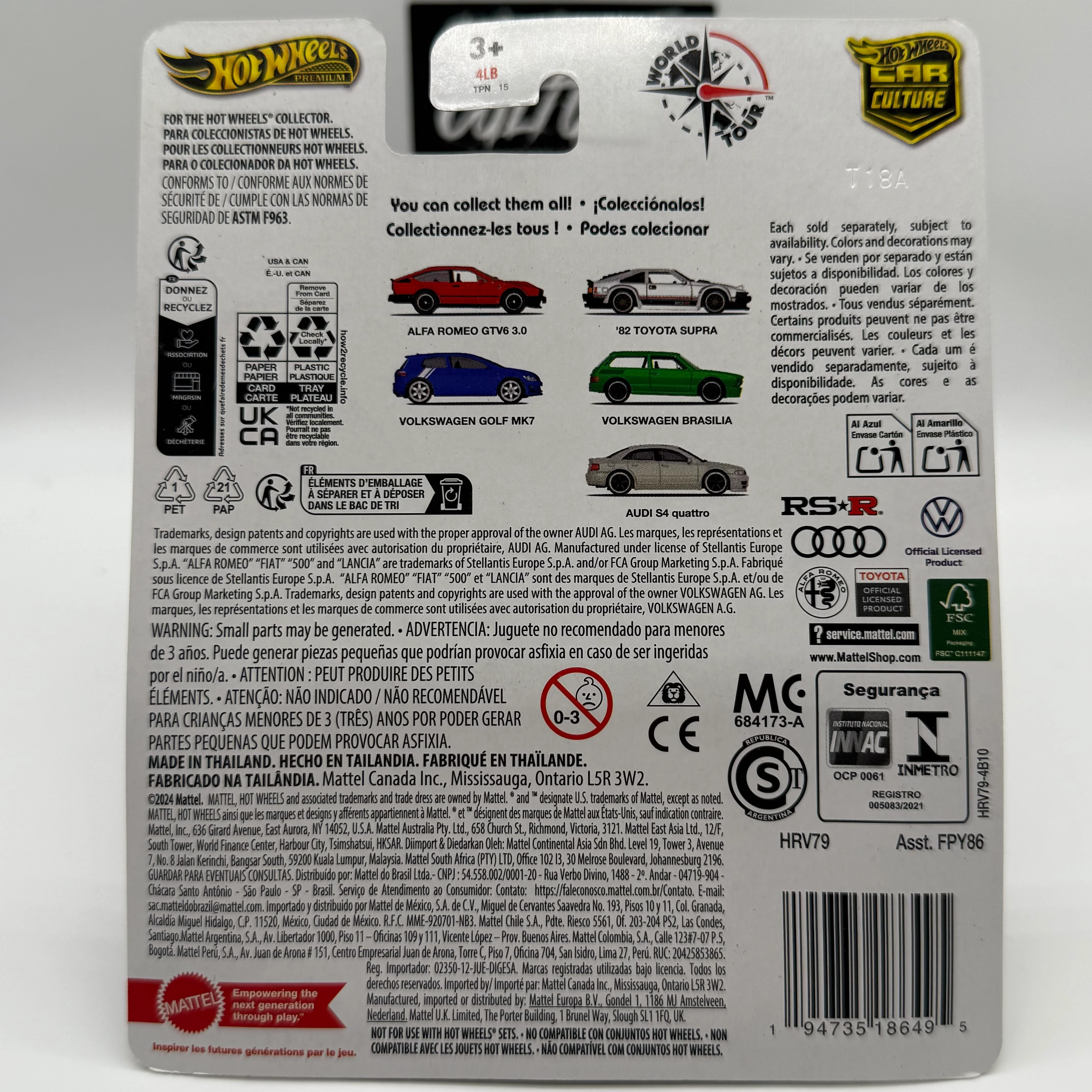 Volkswagen Golf MK7 - World Tour 3/5 Hotwheels Premium Car Culture - Image 2